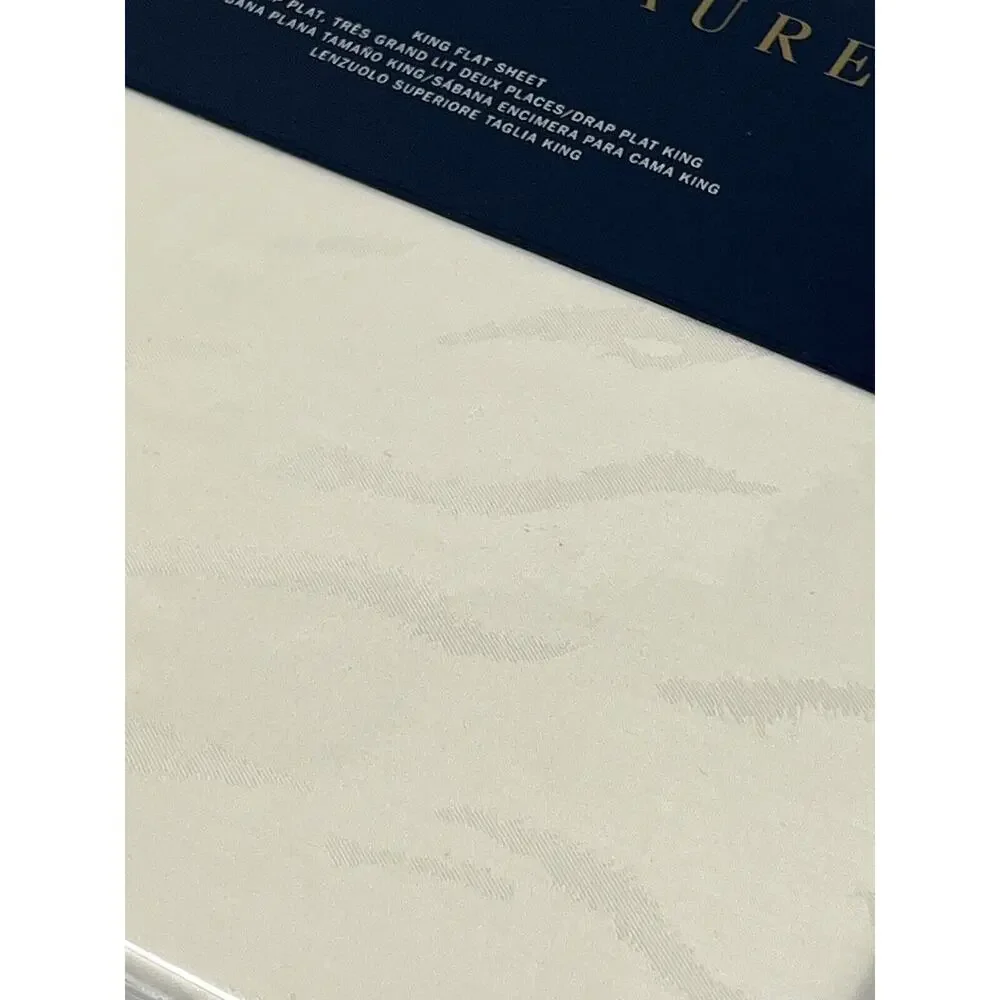 Ralph Lauren Mirada Olivia KING Flat Sheet Cream 100% Cotton $185 Animal Print